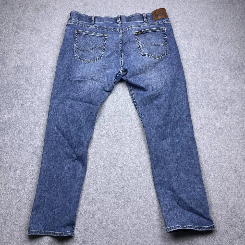 lee extreme motion straight leg jeans blue 40x30